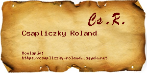 Csapliczky Roland névjegykártya